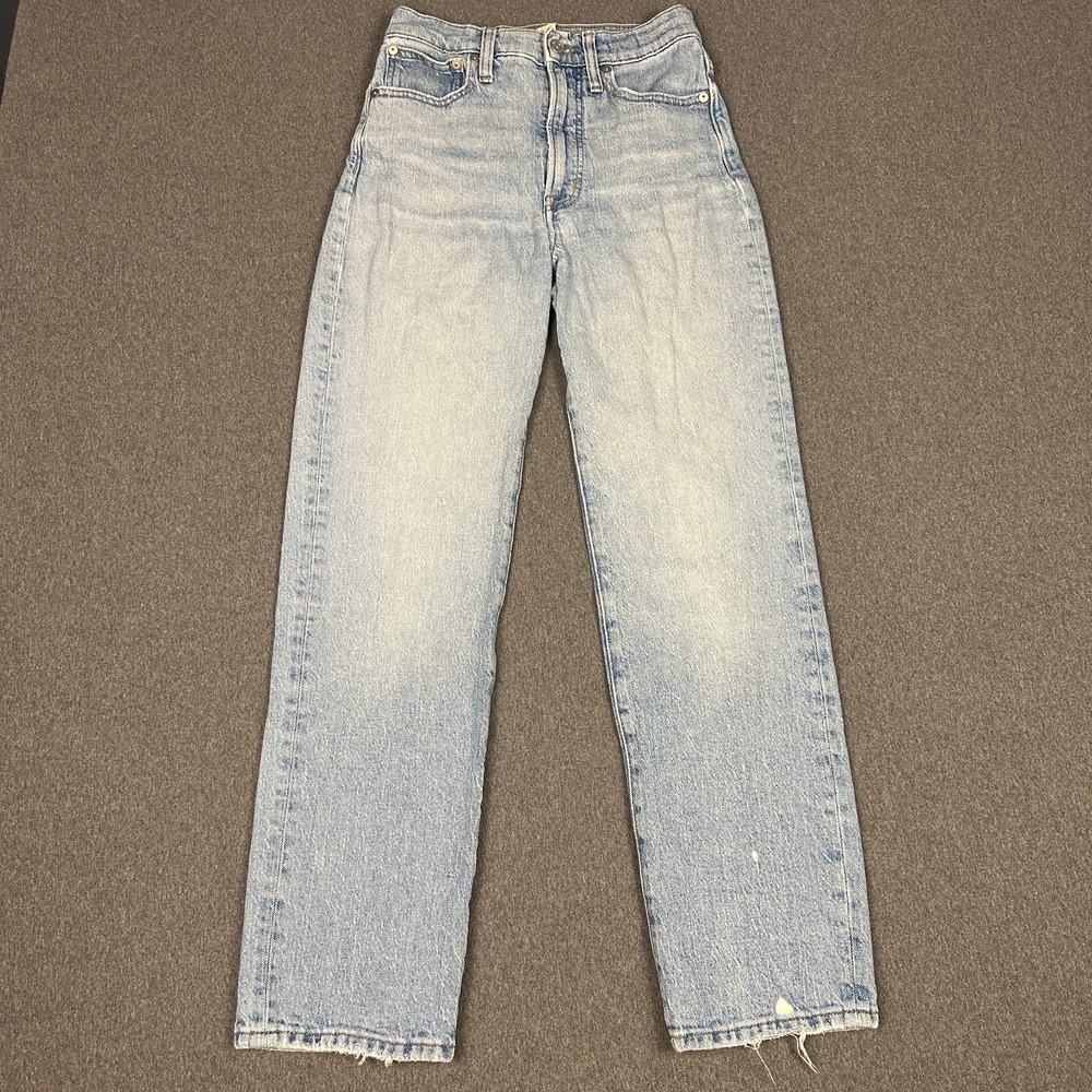 Madewell The Perfect Vintage Straight Jean Light Wash Raw Hem Women's 24 - Picture 1 of 10